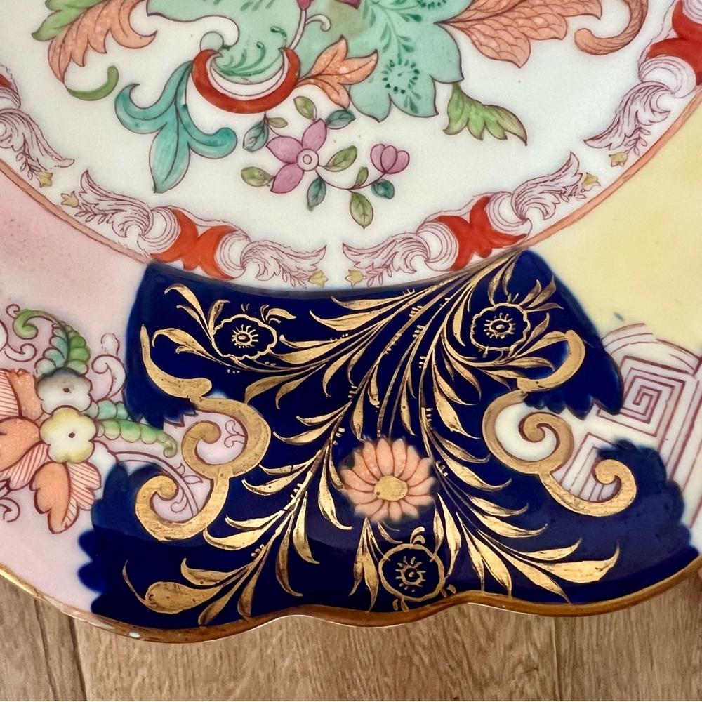 RARE Antique J Allsup 16 St Paul's Church Yard London Imari Footed Dish Plater - Picture 7 of 14